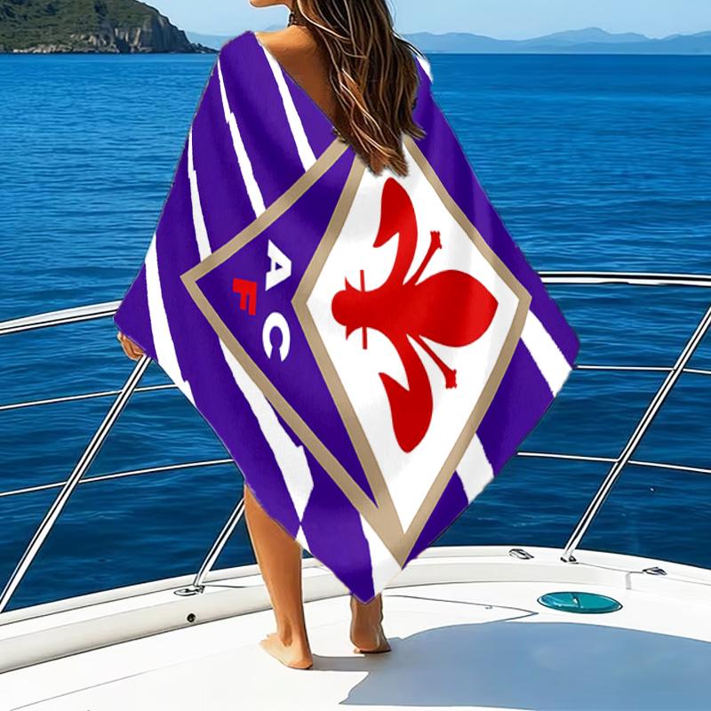 Fiorentina Football Club Beach Towel - Soft, Absorbent Microfiber, Lightweight, Ideal for The Beach, Parties, Travel, Camping fan gifts