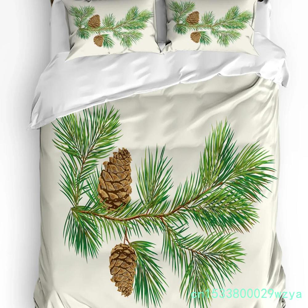 Рождественская елка Снежинка Лед Дверь Пододеяльник 3шт Комплект постельного белья Домашний текстиль Покрывало Наволочки Комплект постельного белья для спальни Без простыни