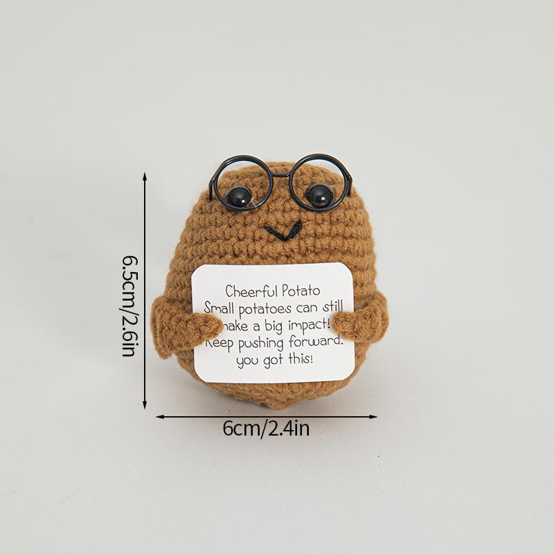 Positive Crochet Ornament Potato Desk Accessories Hand Knitted Ornament Offices Accessories Decoration Escritorio Accesorios
