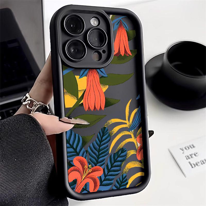 Цветы и растения подходят для чехла для мобильного телефона iPhone17PorMax 14 Apple 13/12 мультяшный 11 мелкие отверстия 15 импортная торговля