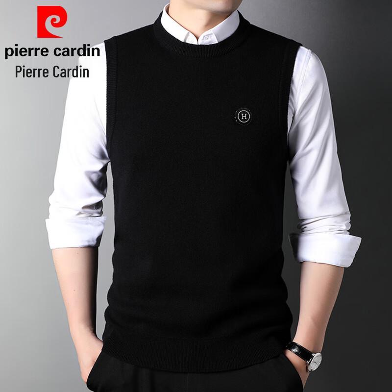 Pierre Cardin Мужской жилет из чистой шерсти с круглым вырезом