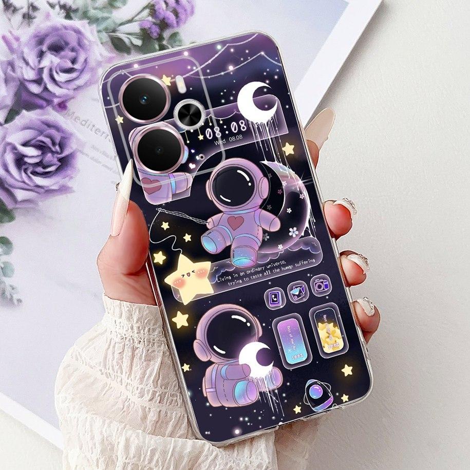 Чехол для Realme 14 5G Чехол-бампер Realme 14T RMX5078 RMX5075 Ударопрочный Силиконовый Мягкий ТПУ Цветочный Бампер Для Realme14 14 T Корпуса Телефона