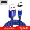USLION Магнитный кабель Светодиодный нейлоновый кабель Micro USB Type C Зарядное устройство для Iphone USB-C Магнитный шнур Type-C