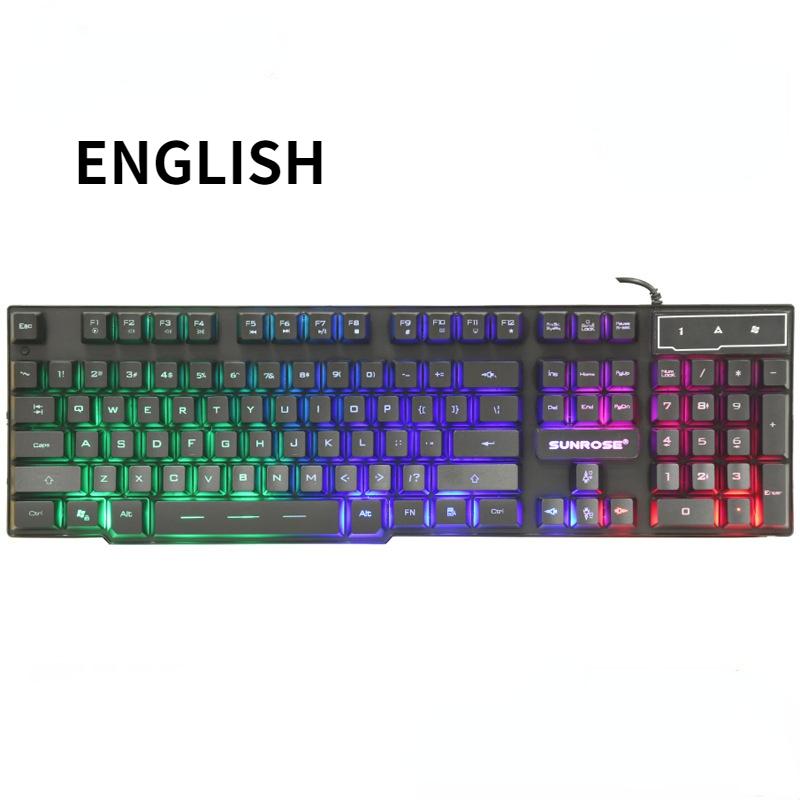 Русская светящаяся клавиатура Русская светящаяся механическая ручная клавиатура