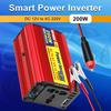 Автомобильный инвертор питания DC 12V в AC 220V с USB-портом, штекер прикуривателя/зажимной адаптер, универсальная розетка AC, преобразователь DC/AC 200 Вт