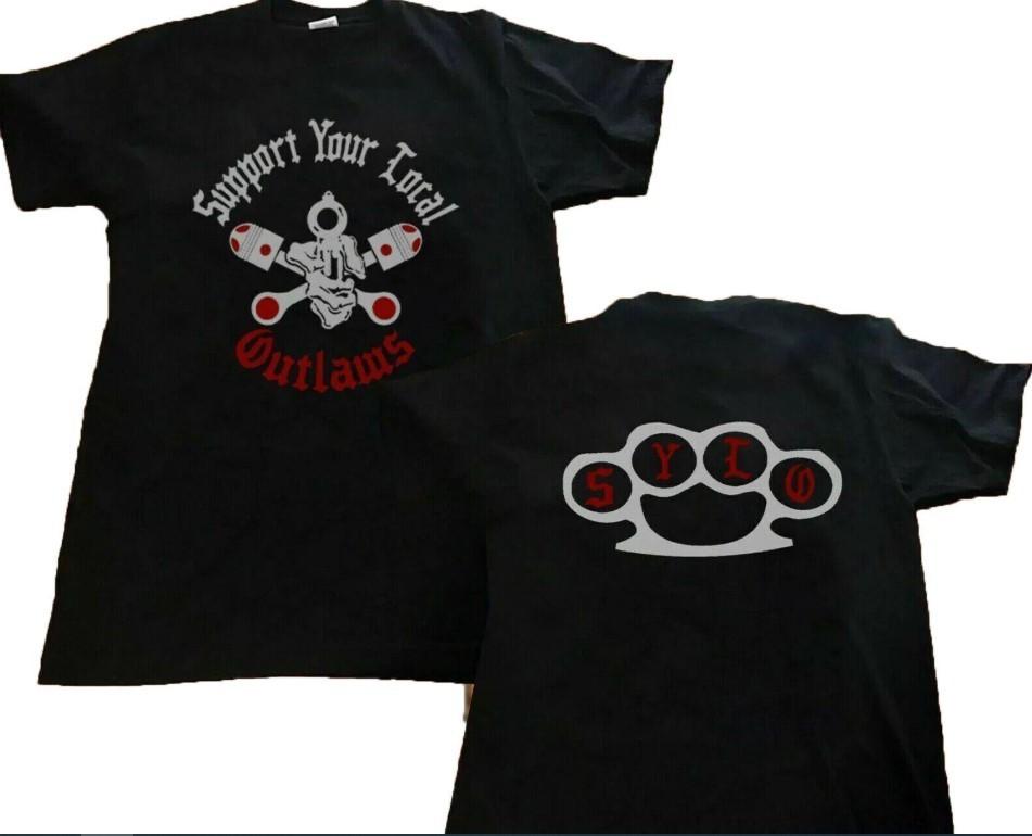 ВИНТАЖНАЯ ФУТБОЛКА MC OUTLAWS ПОДДЕРЖИ СВОИХ МЕСТНЫХ БАНДИТОВ РАЗМЕРЫ S-5XL Унисекс Футболка