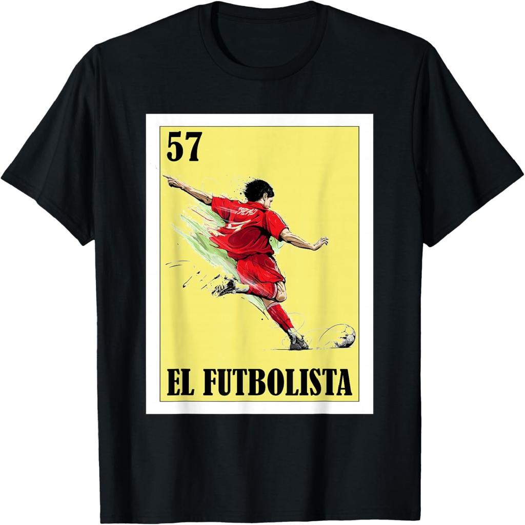 Забавный мексиканский дизайн с футболом - Футболка El Futbolista(2)