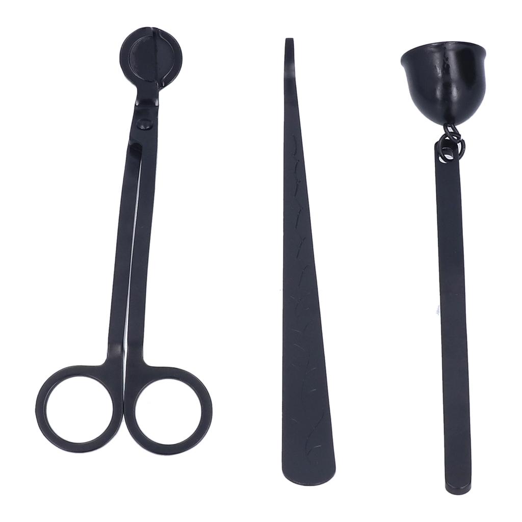 Главная Набор для обрезки фитиля свечи Изысканный элегантный дизайн лотка Полный набор инструментов 3 в 1 Гаситель для свечей