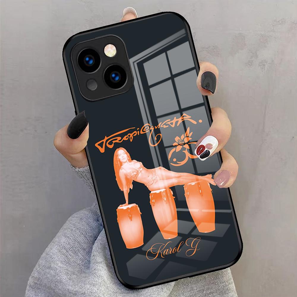 Чехол для телефона K-karol-G-Tropicoqueta Для IPhone 17 Pro Max 16 15 14 Pro Max 13 11 X Xs Xr 8 7Plus Стеклянная крышка