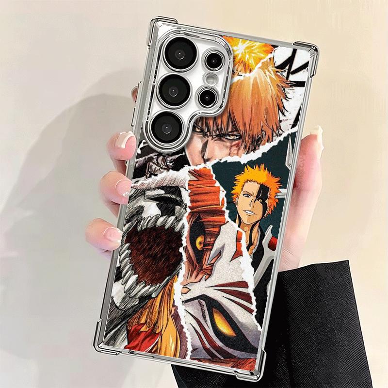Bleach Anime Ichigo Kenpachi Plating Phone Case For Samsung Galaxy S24 S25 FE S26 Edge S23 Ultra S22 S21 Plus S20 Anti-Fall Aira