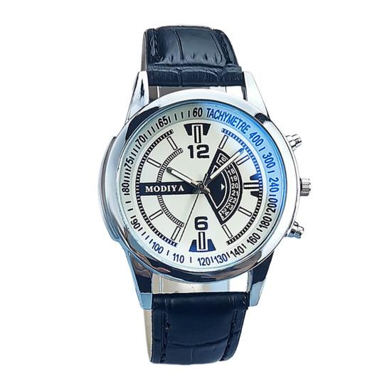 Мужские кварцевые часы с круглым циферблатом из сплава, регулируемый ремешок из искусственной кожи без задержки, высокоточные наручные часы для проверки времени, деловые часы для поездок на работу