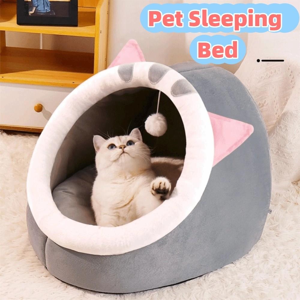 Cartoon Style Pets Sleeping Cave Foldable Pet Sleeping Bed Warm Cat Sleep Bed Kitten
