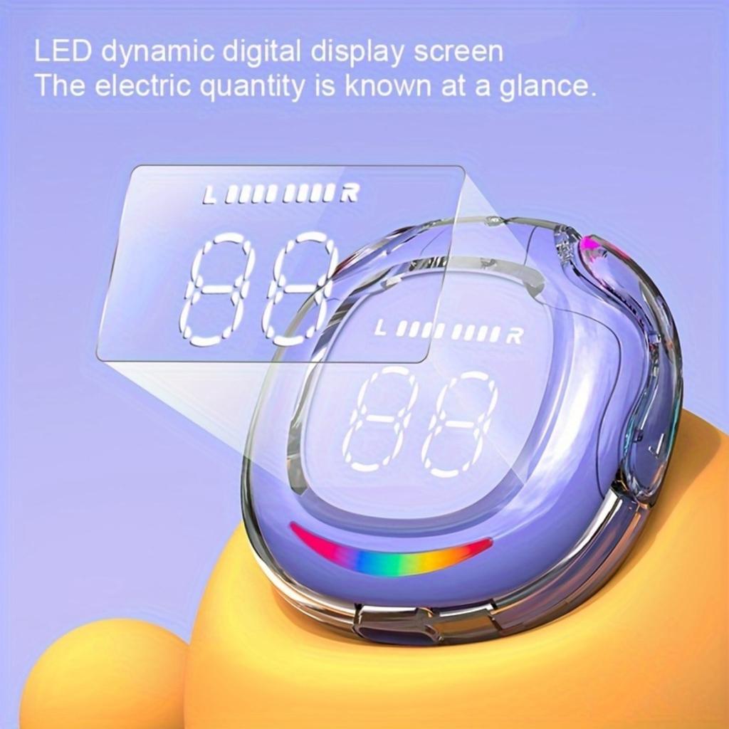 Полностью беспроводные наушники с LED-дисплеем заряда батареи и эргономичным дизайном