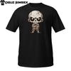 Mini Skeleton Warrior T-Shirt | Angry Undead Cartoon | Gothic Chibi Skull Tee