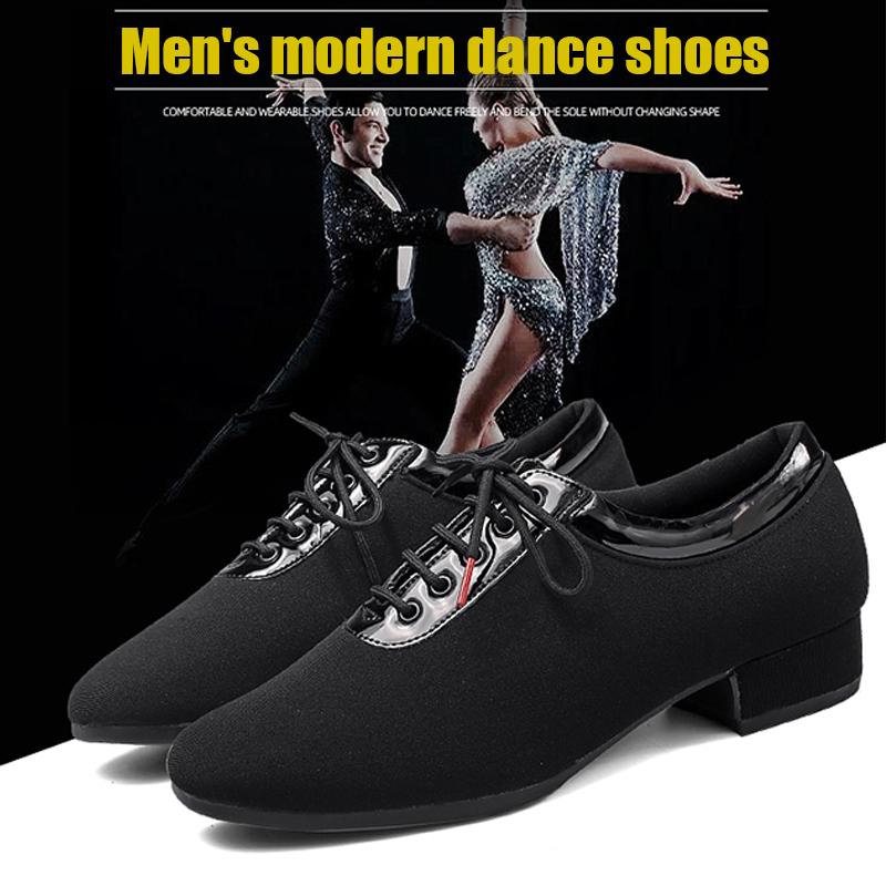 Latin Dance Shoes Men Middle Heel Teacher Dance Shoes Shape Training Square Dance Shoes