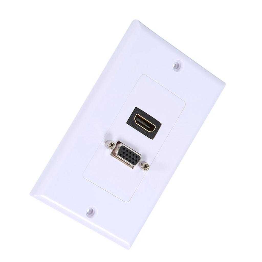 1 порт HDMI Female 1 порт VGA Female AV настенная розетка Видеоразъем лицевая панель разъема Белый
