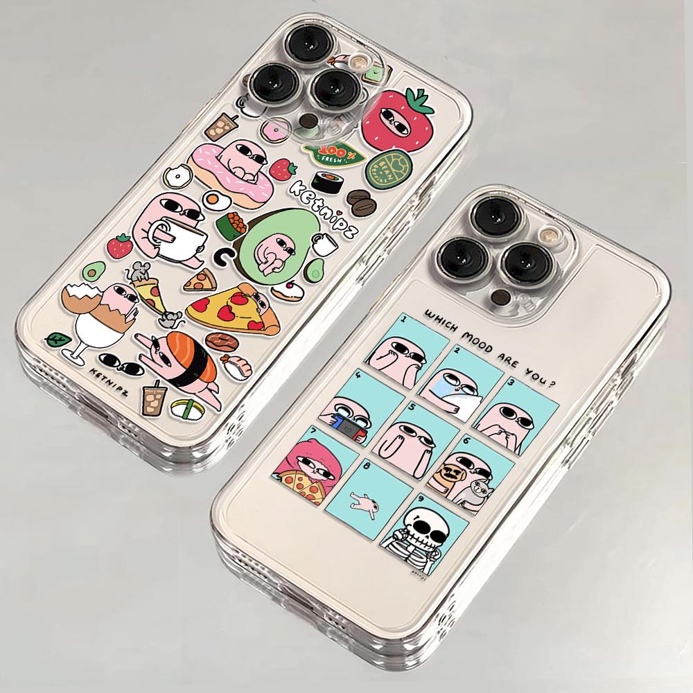 Ketnipz маленький розовый боб Чехол для телефона для iPhone 17 16 15 14 13 12 Mini Air Pro Max X XR XSMax 7 8 Plus Прозрачная мягкая задняя крышка