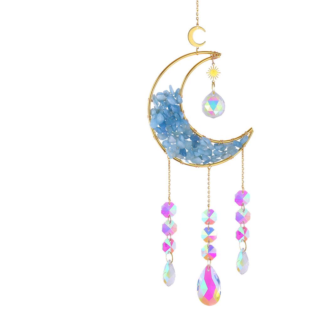 Crystal Sun Catcher Prism Wind Chimes Wall Hanging Decor Moon Catchers Rainbow Maker Light Catcher Garden Home Decoration Gift