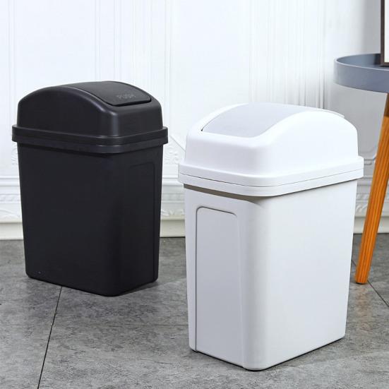 Home Garbage Can with Lid Thickened Press Type Swing Cover Large Capacity Kitchen Hotel Bathroom Office Trash Can