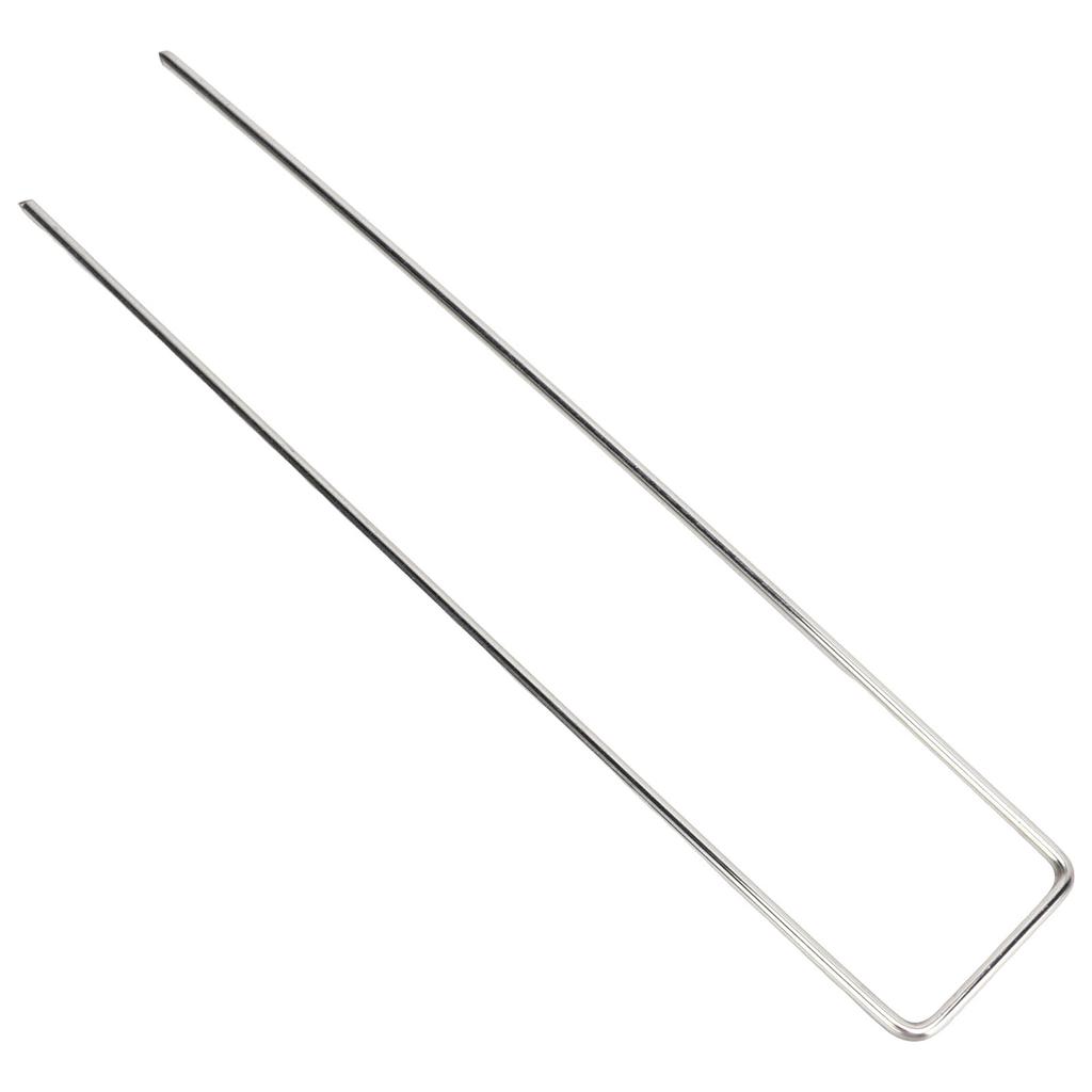 100 шт. U-образных садовых колышков из оцинкованной стали, штифты для ландшафтных колышков для барьера от сорняков, дерновая ткань