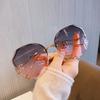 Новые модные женские солнцезащитные очки УФ-стойкие прозрачные океанский лист металлический без оправы многоугольные градиентные