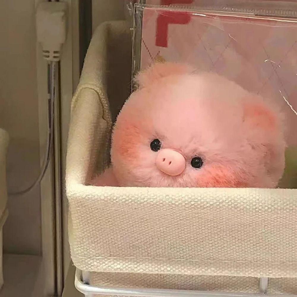 Soft Plush Pig Head Bag Pendant Animal Keychain Plush Pig Keychain  Female Lady Girl