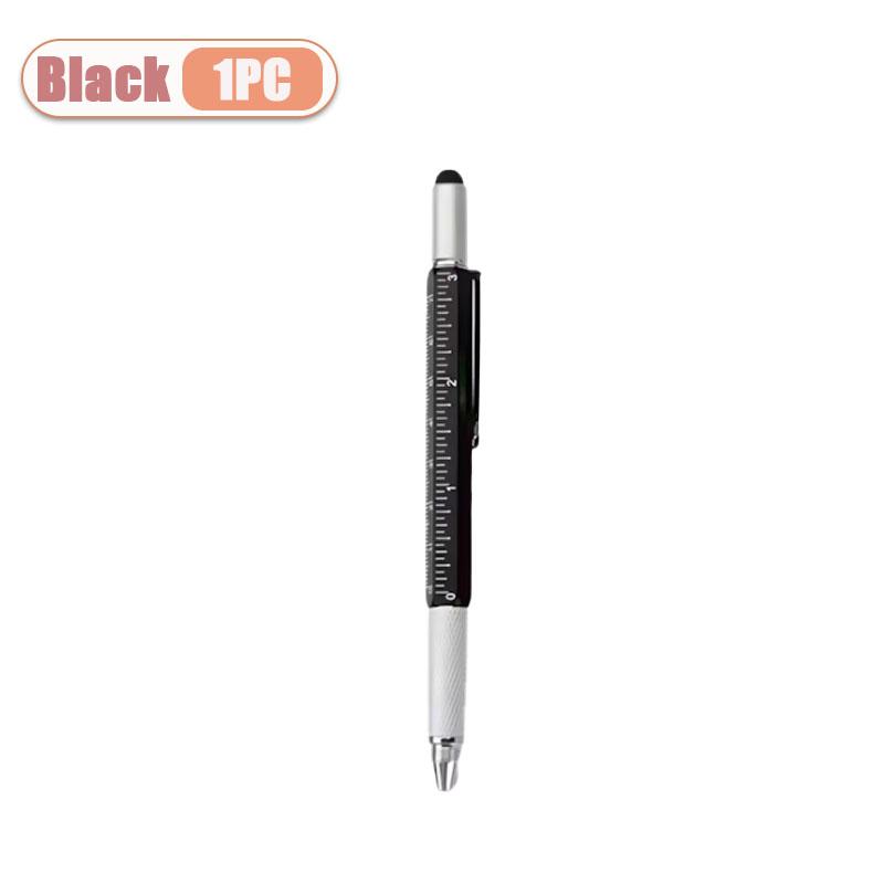 6-в-1 Многоуровневая Ручка Стилус Мультитул Ручка с Сенсорным Экраном Штангенциркуль Уровень и Отвертка Офисный Инструмент Креативная Канцелярия