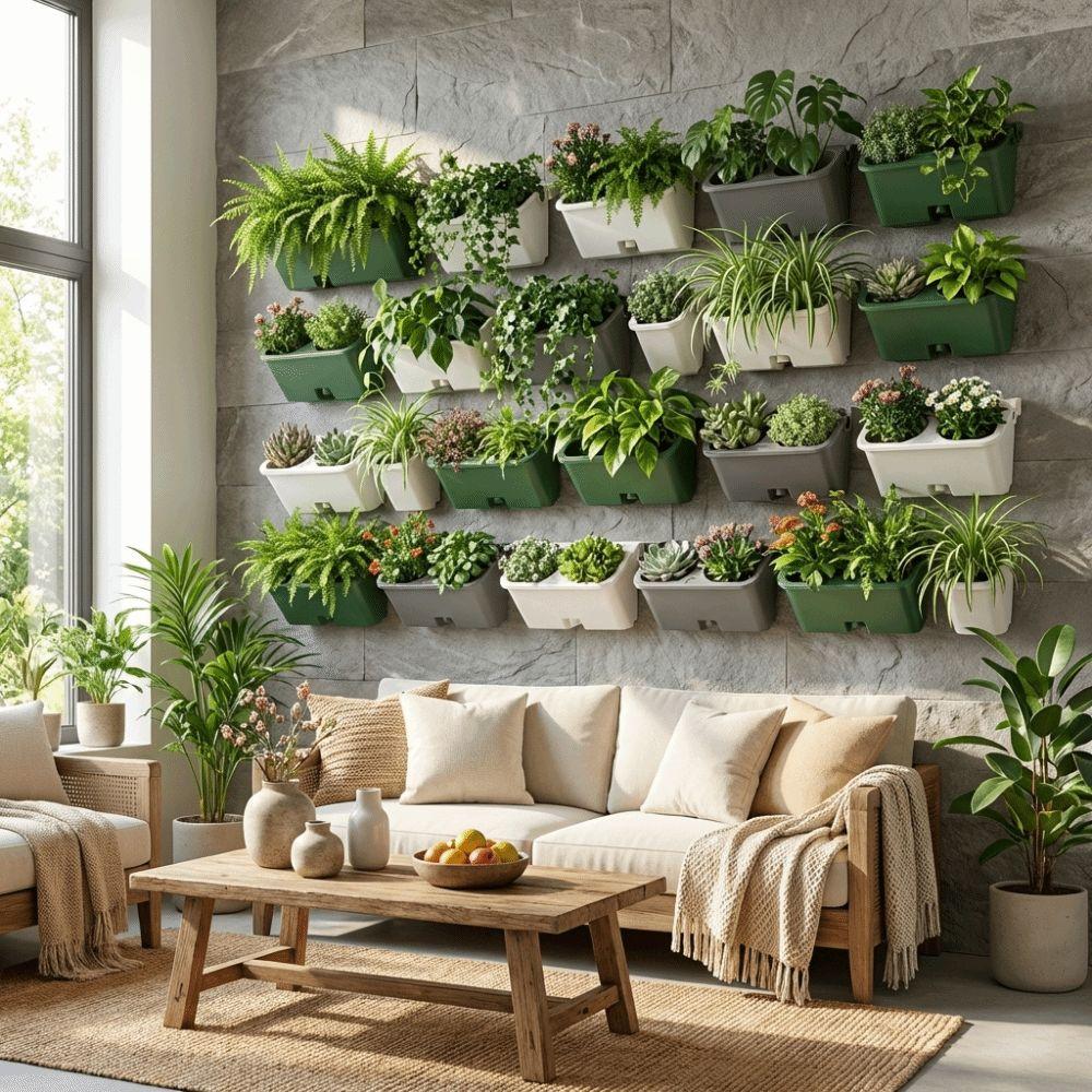 Plastic Wall Flowerpot Self Watering Planting Box Vertical Planter  Vertical Garden