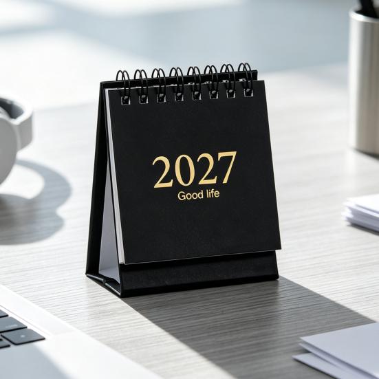 Прочный планировщик на спирали 2027-2028, мини настольный перекидной календарь, 18 месяцев, с января. Маленький календарь для рабочего места 2027 по Июнь. 2028, Карман