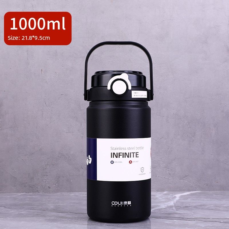316 Stainless Steel Student Straw Water Cup, Popular Large-Capacity Thermos Cup, Outdoor Fitness Travel Water Bottle for Men and Women