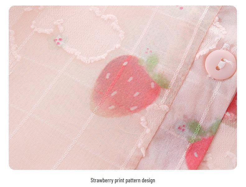 Летний детский ромпер с клубничным принтом на 2025 год - Треугольный комбинезон для ползания для девочки одного года