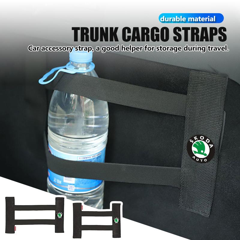 VIJT4 For Skoda Car Interior Organizer Back Rear Trunk Storage Mesh Fixed Straps Fabia 1 2 Octavia a7 RS Superb Rapid Yeti Karoq