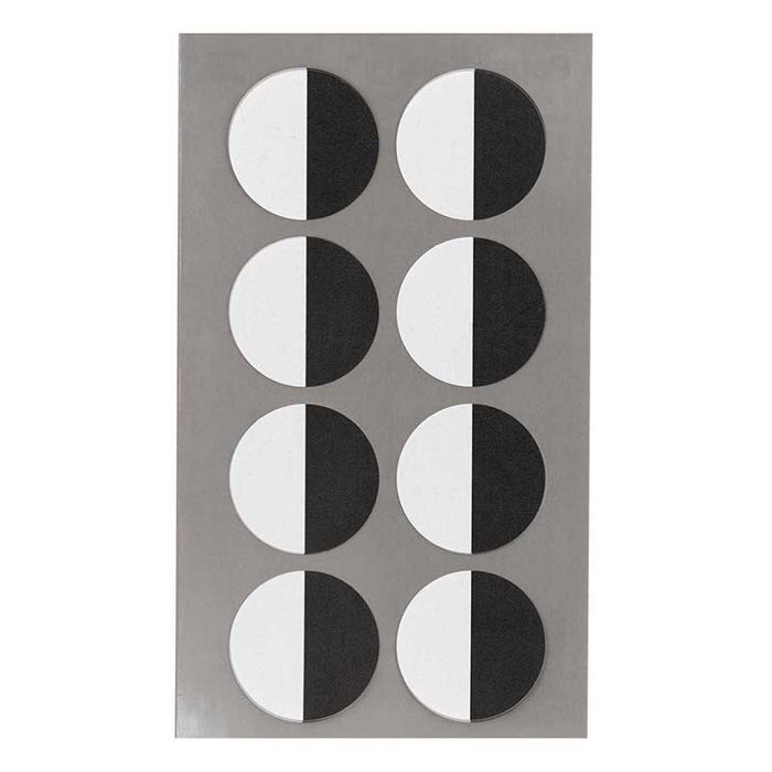 32 autocollants yeux ronds blanc et noir - 2,5 cm