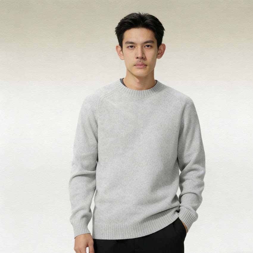 Uniqlo Мягкий вязаный свитер с круглым вырезом и рифленой отделкой. Удобный, простой, однотонный, теплый, для многослойного образа, с длинным рукавом. Унисекс. 478541-02