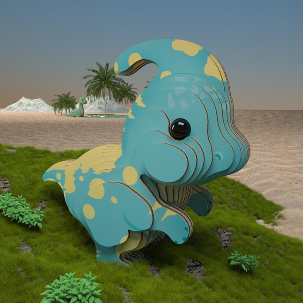 Three-dimensional 3D Cardboard Dinosaur Puzzle Dinosaur Animal Model Toy  Kindergarten