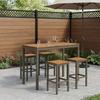 Garden Bar Table NAARDEN Natural and Coffee 108.5 x 55 x 105 cm