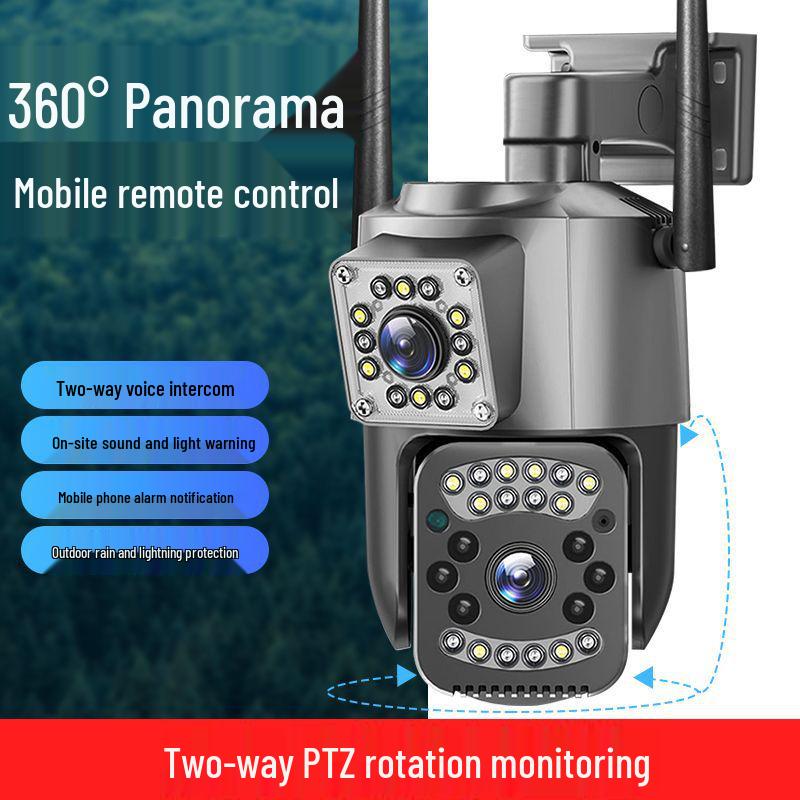 V380 Уличная Водонепроницаемая HD Ночное Видение Беспроводная 4G Двойная Камера для Домашнего Мониторинга