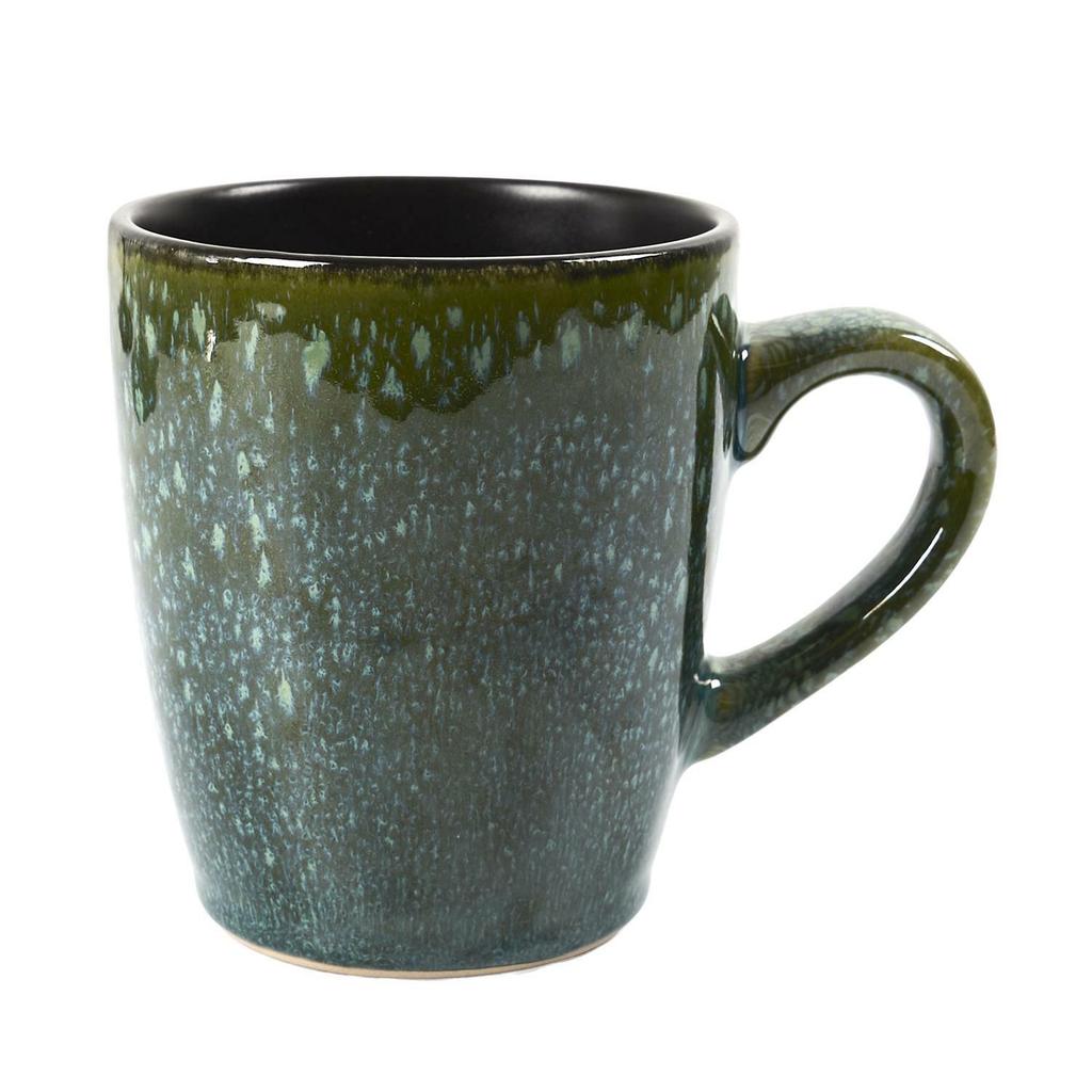 300 Ml Ceramic Mug Green Vintage Style