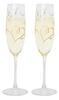 Toyo Sasaki Glass Benedile Wine Glasses, Pair of Champagne Sets, Heart Pattern, 170ml, Clear, G455-S109