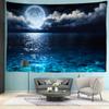 Beach Moon Night Scenery Tapestry Wall Hanging Bohemian Art Mysterious Wizardry Hippie Tapiz Home Decor