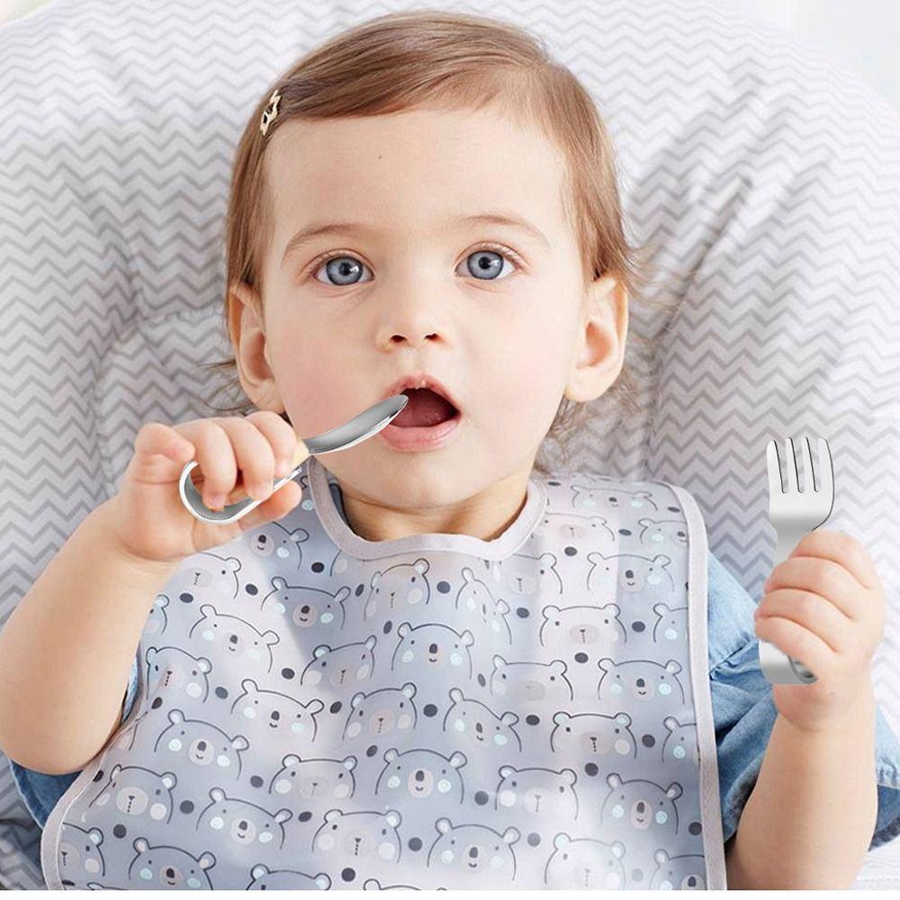 with Storage Box Cute Training Spoon Fork Stainless Steel Toddler Training Utensils  Kitchen