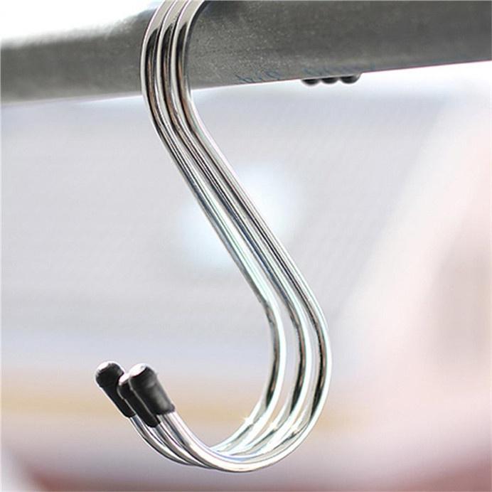 4PCS/Lot S Shaped Hooks Stainless Steel Hanger Clasp Rack for Clothes Pot Pan Kitchen Hooks Clasp Ho