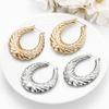 Exaggerated Punk Style Personality Wheat Ear Pattern Oval Earrings