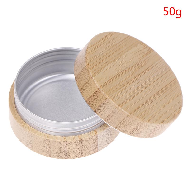 Баночка для крема из бамбука, маска для дизайна ногтей, многоразовый пустой контейнер для косметики, коробка для хранения бутылочек 10/15/30/50/60/80/100 г