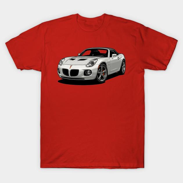 Asian Size Men Print T-shirt Pontiac Solstice Classic Convertible Sports Car No-Cut Heat Transfer Print Cotton Tshirt