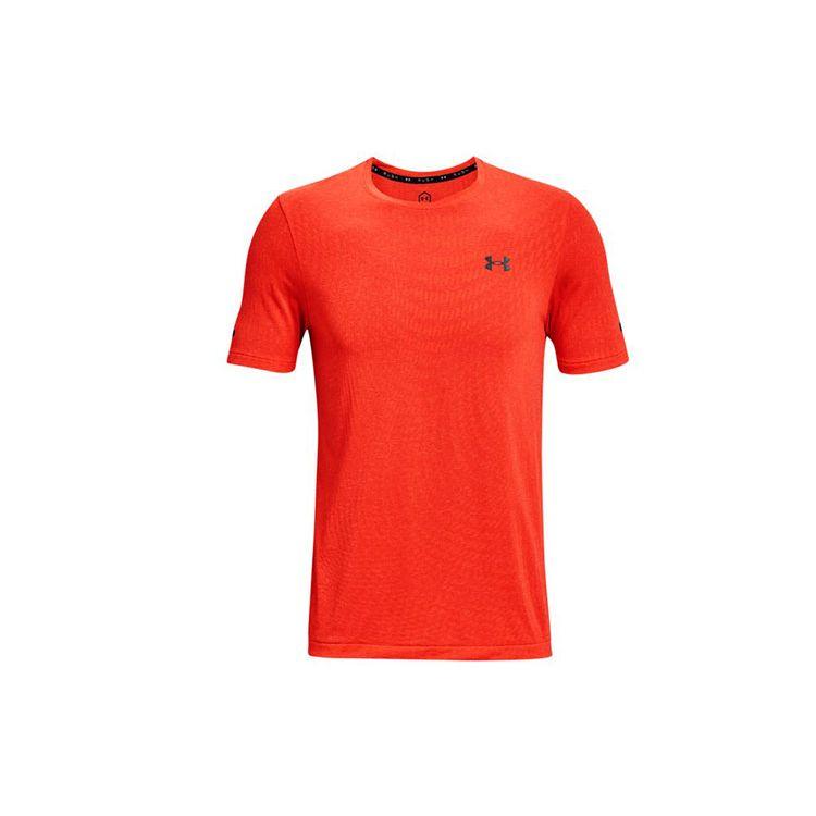 Under Armour Тренировочная спортивная приталенная футболка с круглым вырезом, прямая футболка с короткими рукавами, мужские топы, огненно-красный цвет Феникс, 1366150-296