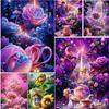 5d Diy Diamond Painting New Flower Rhinestone Dream Landscape Picture Diamond Embroidery Rose Castle Mosaic Cross Stitch S406