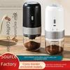 Compact Electric Coffee Maker with Ceramic Grinder and Hand Crank Attachment