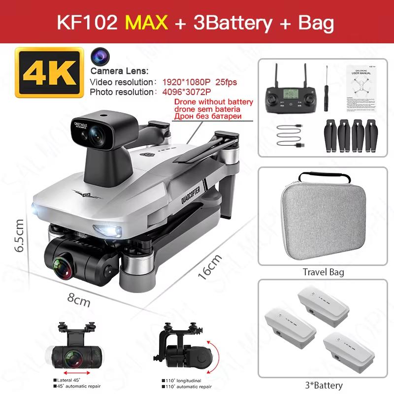 2024 Новый KF102MAX GPS Дрон 4K Профессиональная HD Камера 2-осевой Подвес Anti Shake 5G WiFi FPV Бесщеточный Складной RC Квадрокоптер Игрушка в Подарок 1200 м
