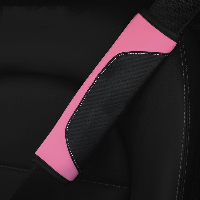 PU Carbon Fiber Leather Car Shoulder Guard Belt Decoration Set Multiple Colors Interior Enhancement Accessory